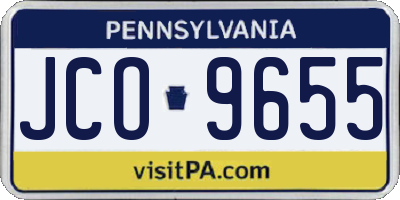 PA license plate JCO9655