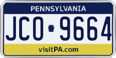 PA license plate JCO9664