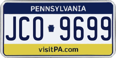 PA license plate JCO9699