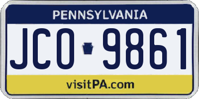PA license plate JCO9861
