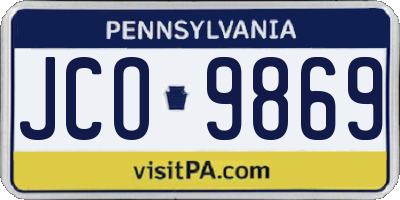 PA license plate JCO9869