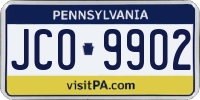 PA license plate JCO9902