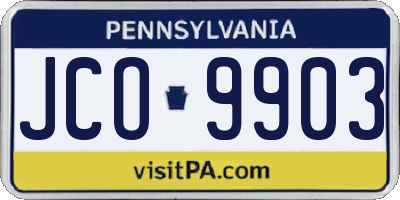 PA license plate JCO9903