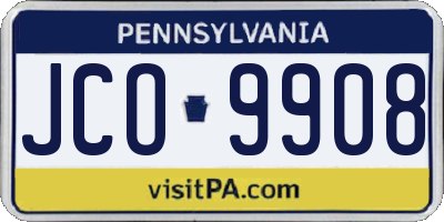 PA license plate JCO9908