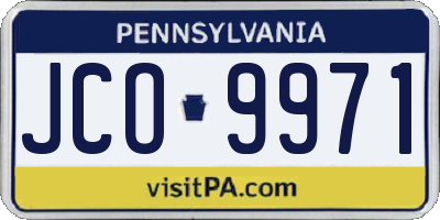 PA license plate JCO9971