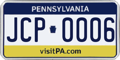 PA license plate JCP0006
