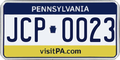 PA license plate JCP0023