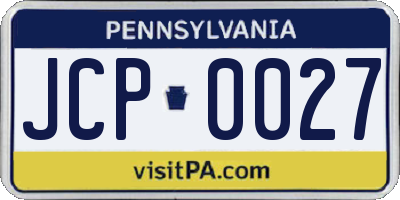 PA license plate JCP0027