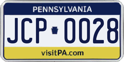 PA license plate JCP0028