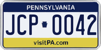 PA license plate JCP0042