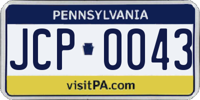 PA license plate JCP0043