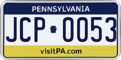 PA license plate JCP0053