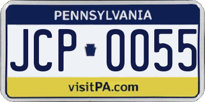PA license plate JCP0055