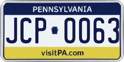 PA license plate JCP0063