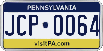 PA license plate JCP0064
