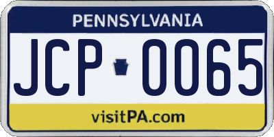 PA license plate JCP0065