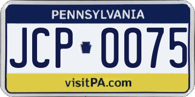 PA license plate JCP0075