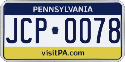 PA license plate JCP0078