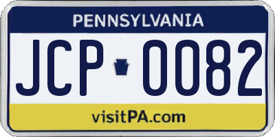 PA license plate JCP0082