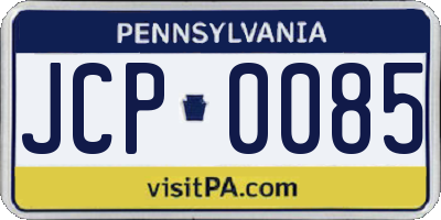 PA license plate JCP0085