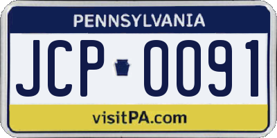 PA license plate JCP0091