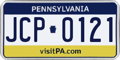 PA license plate JCP0121