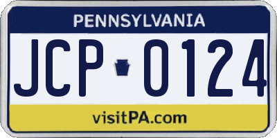 PA license plate JCP0124