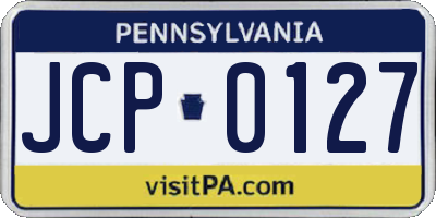 PA license plate JCP0127
