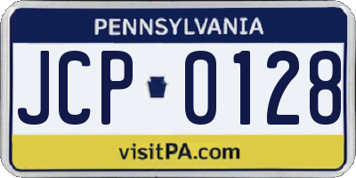 PA license plate JCP0128