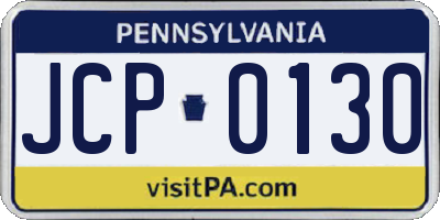 PA license plate JCP0130