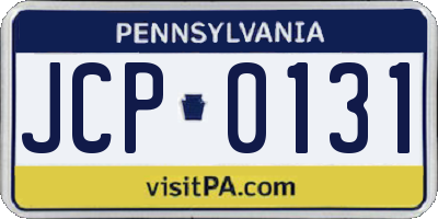 PA license plate JCP0131