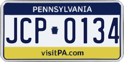 PA license plate JCP0134