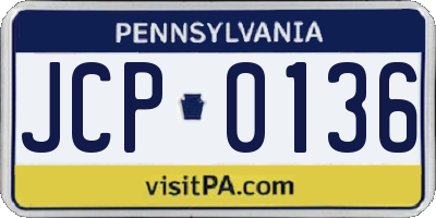PA license plate JCP0136