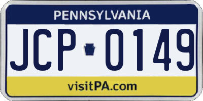 PA license plate JCP0149