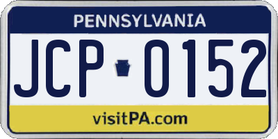 PA license plate JCP0152