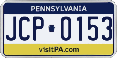 PA license plate JCP0153