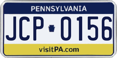 PA license plate JCP0156