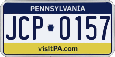 PA license plate JCP0157