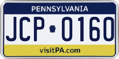 PA license plate JCP0160