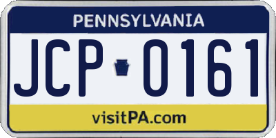 PA license plate JCP0161