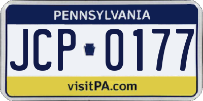 PA license plate JCP0177