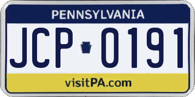 PA license plate JCP0191
