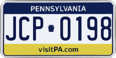 PA license plate JCP0198