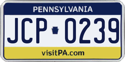 PA license plate JCP0239