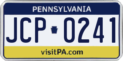 PA license plate JCP0241