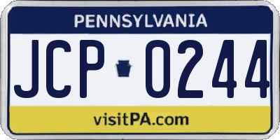 PA license plate JCP0244