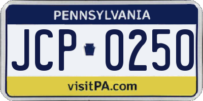 PA license plate JCP0250