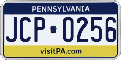 PA license plate JCP0256