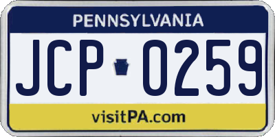 PA license plate JCP0259