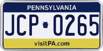 PA license plate JCP0265